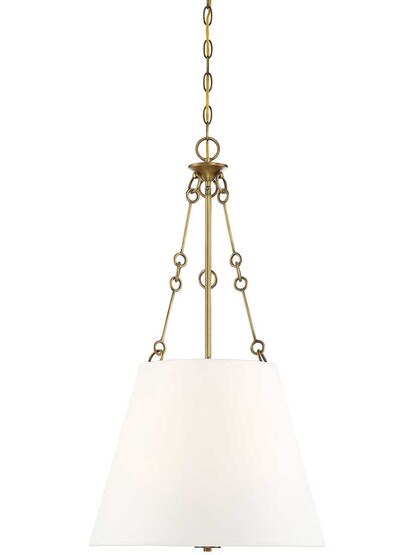 Austin 4 Light Pendant in Warm Brass.